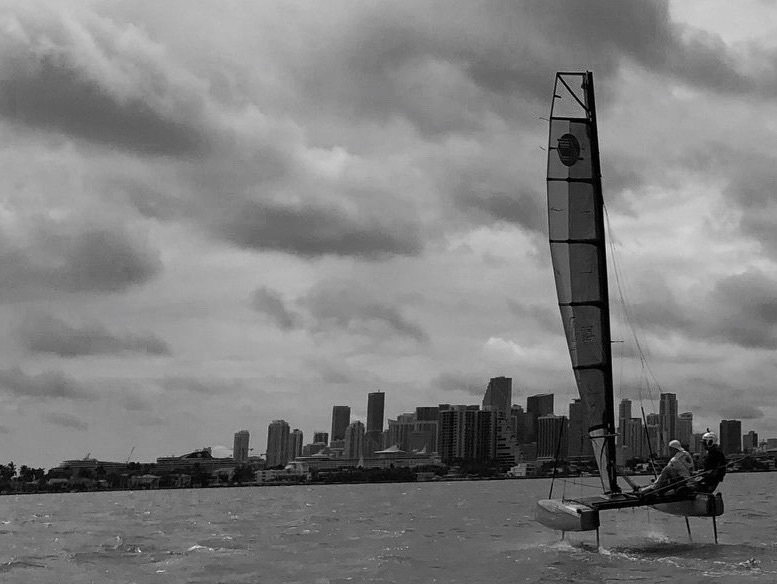 Foiling Catamaran Miami 2019. 25 knots!